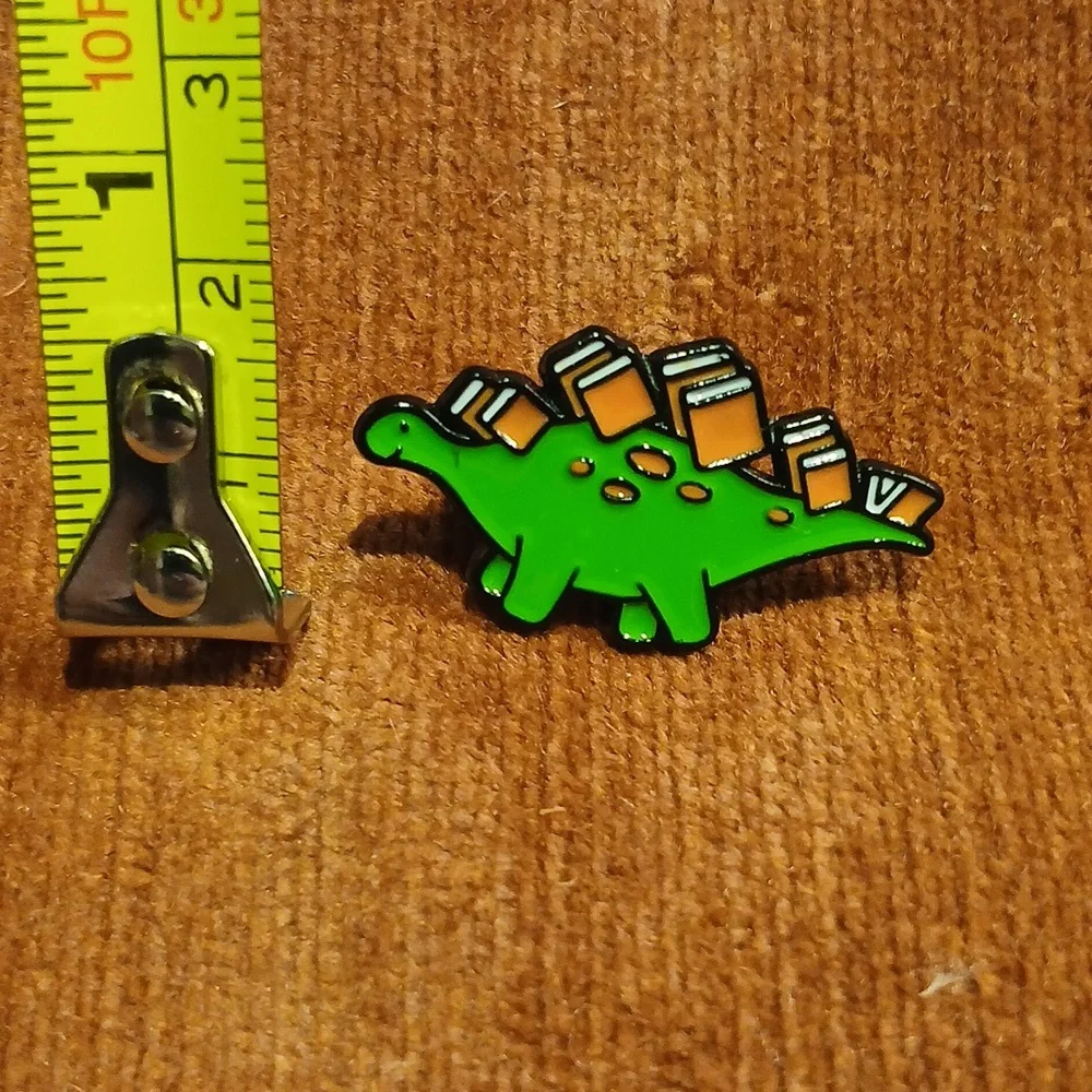 NEW Bookworm Dinosaur Enamel Pin